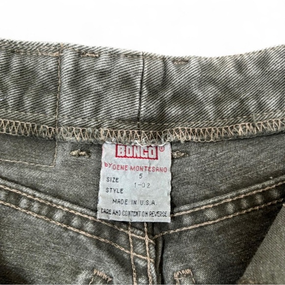 VTG 90s Bongo Jeans Size 5 Gray Green Denim High Waist Tapered Leg USA Made - Picture 7 of 8